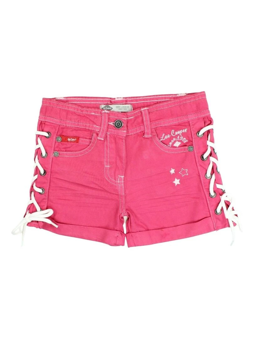 Lee Cooper Short fille imprimé logo en coton Rose