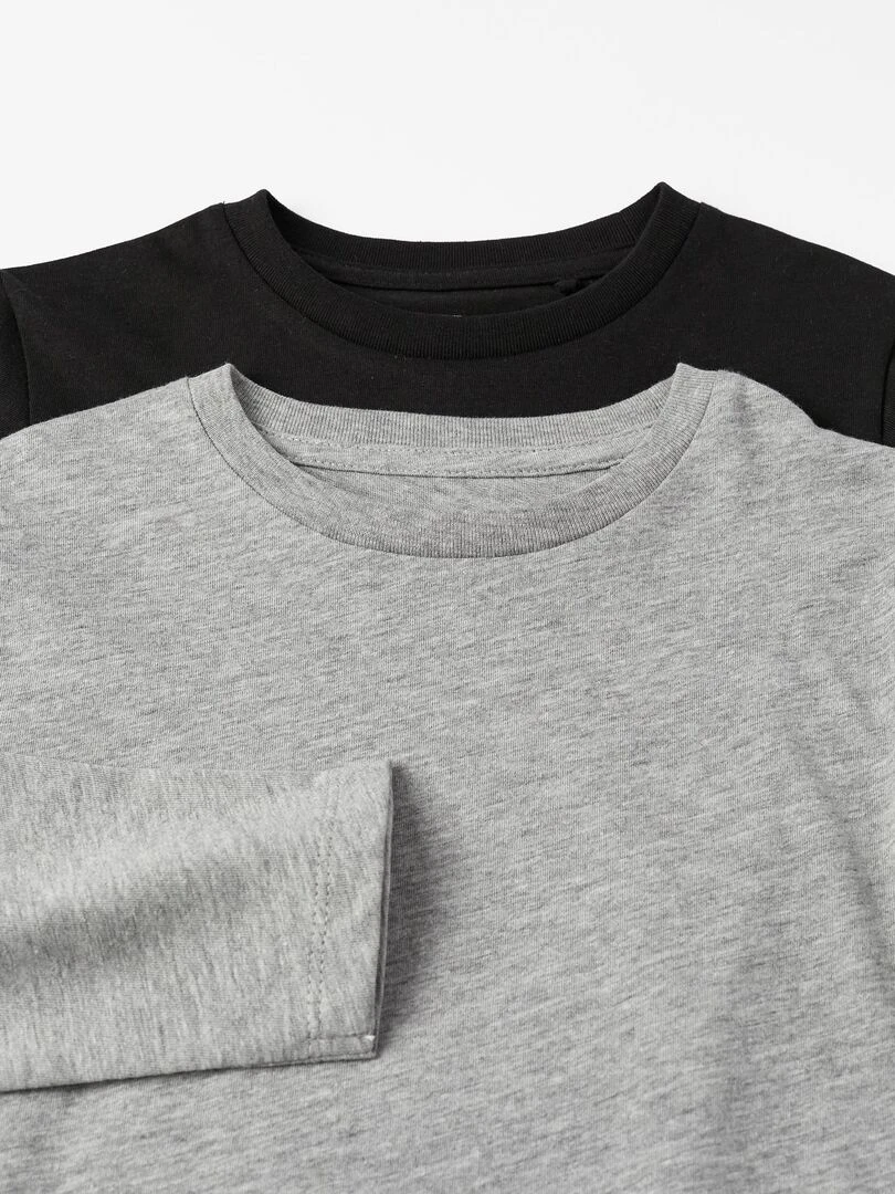Pack 2 T shirts à manches longues pour garçon manches longues   Noir