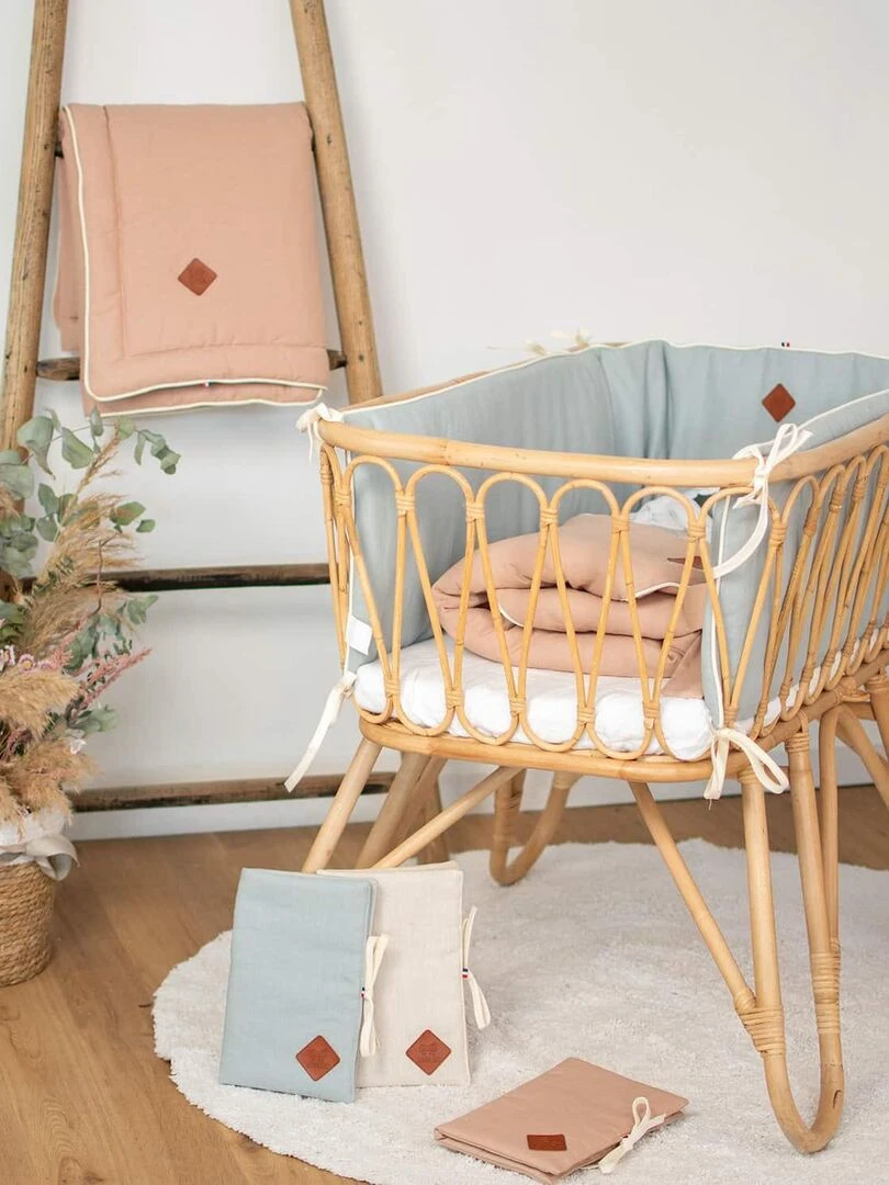 Couverture bébé enfant en Lin   Orange clair