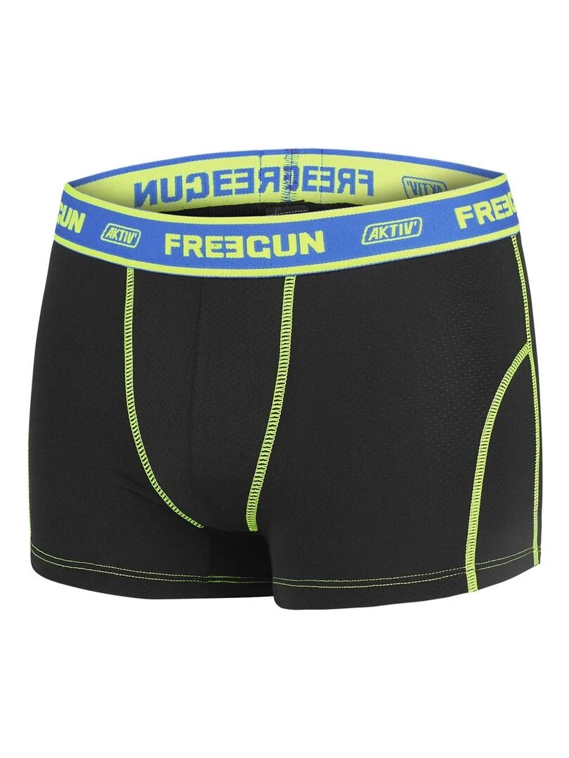 Lot de 4 Boxers homme Aktiv Sport Fluo Freegun   Noir