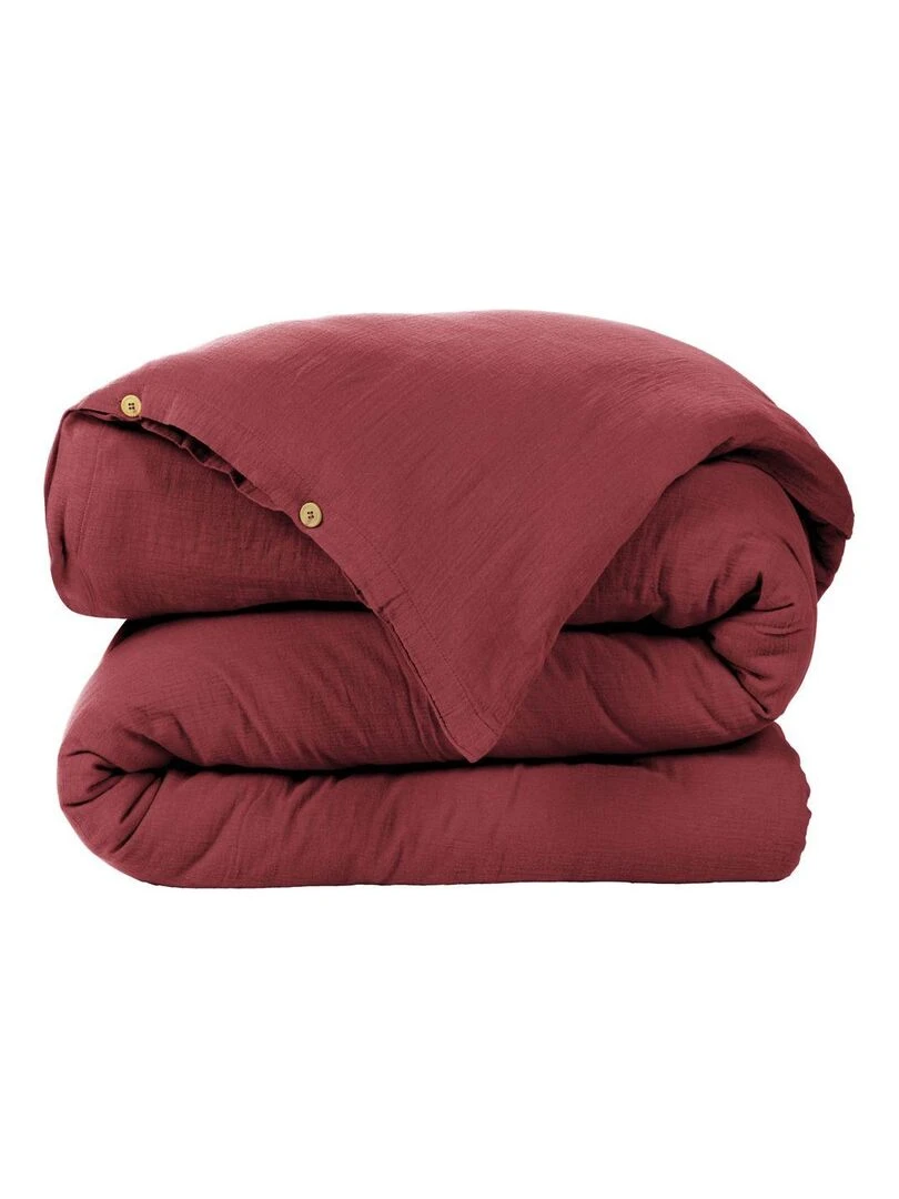 Housse de couette en double Gaze de coton Bordeaux