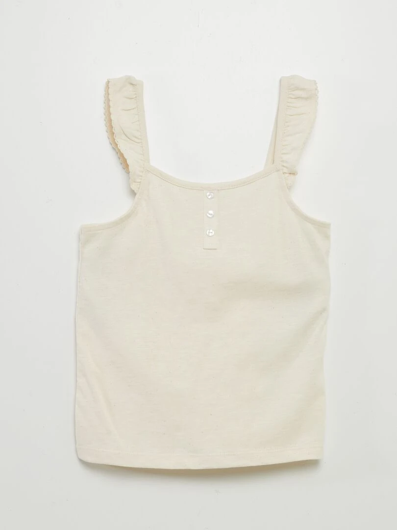 Débardeur à bretelles volantées Beige