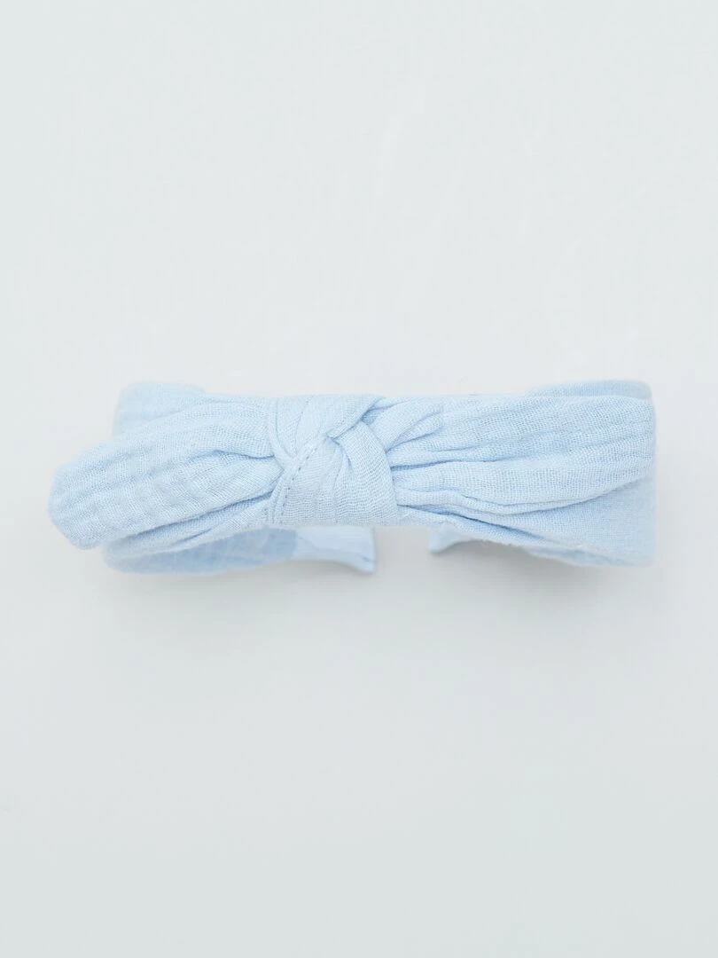 Serre tête à nœud effet lin Bleu