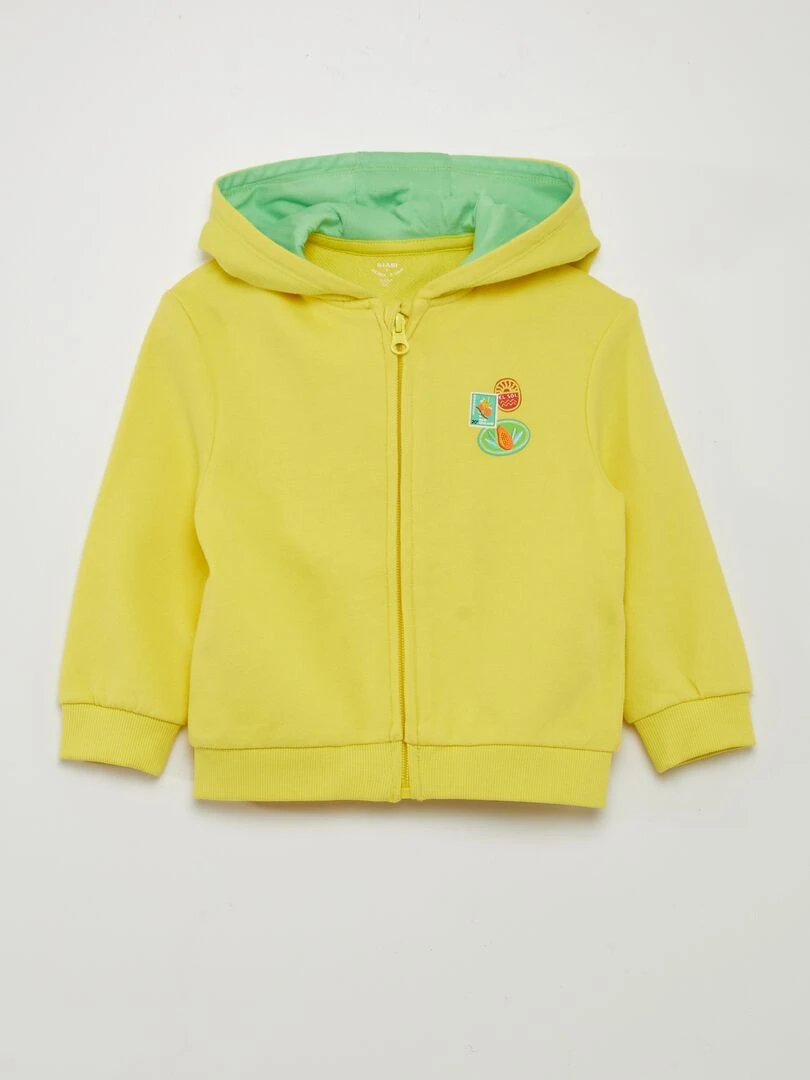 Sweat à capuche zippé x Arianne Butto Jaune