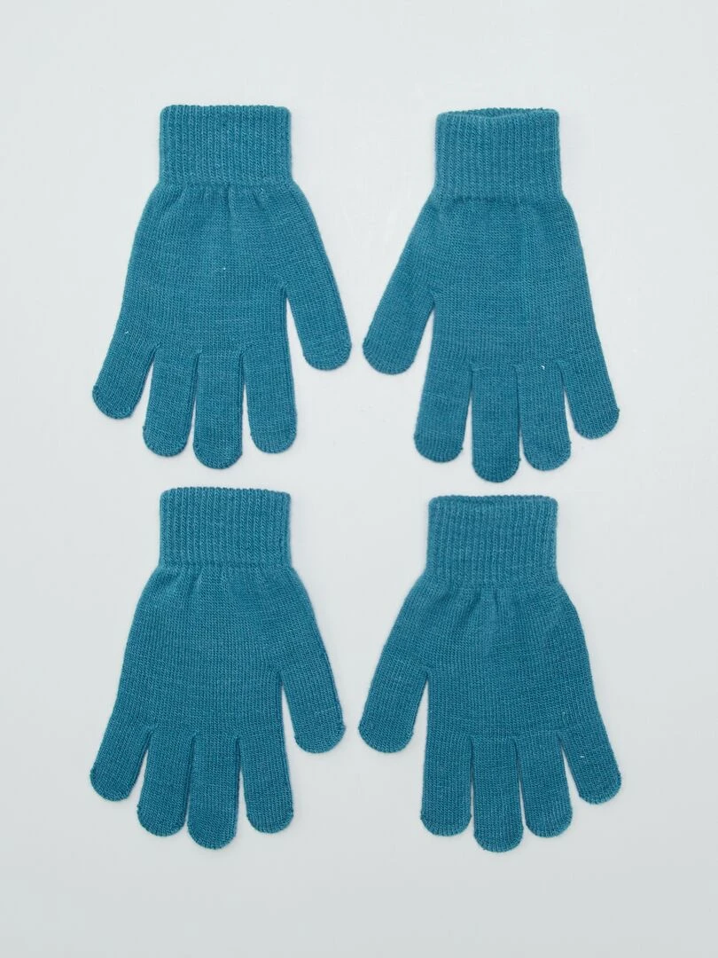Lot de 2 paires de gants Bleu/Vert