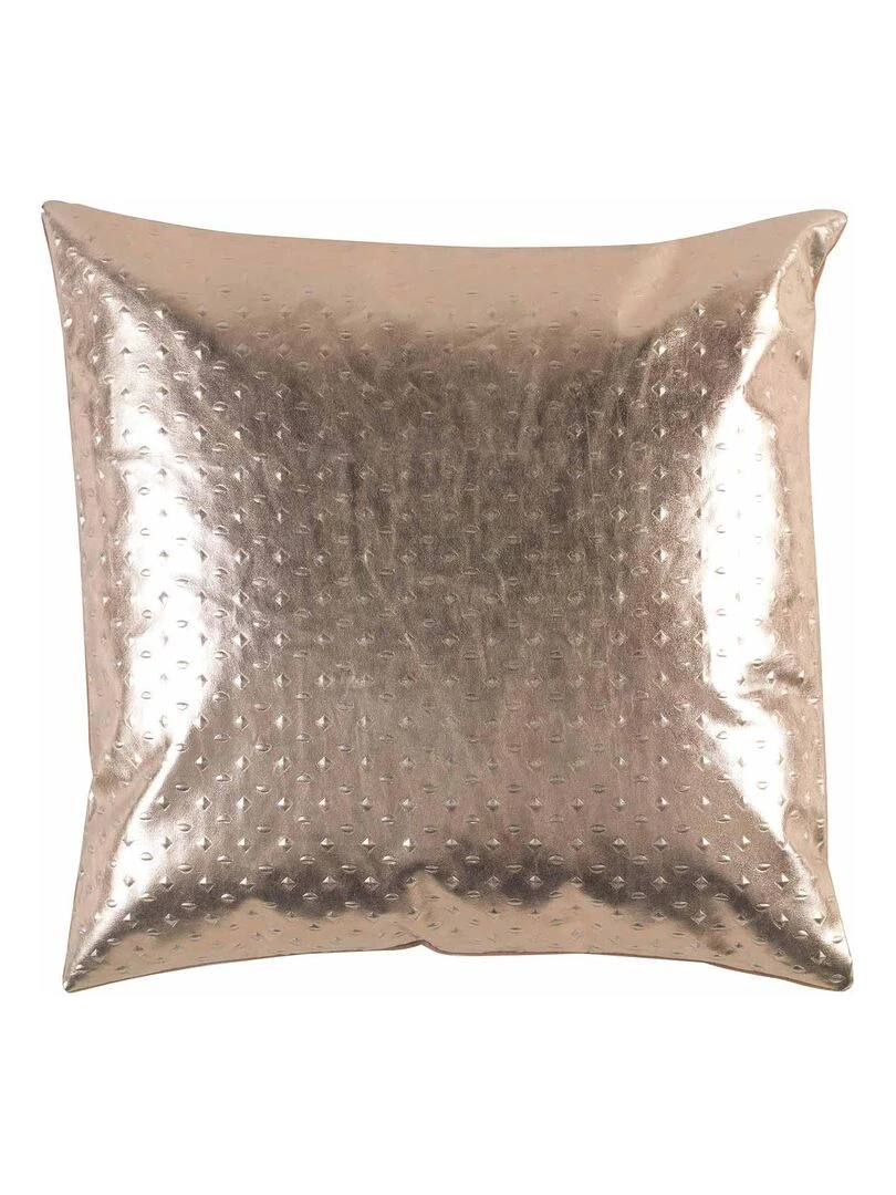 Coussin Suede Sterling effet metal Rose