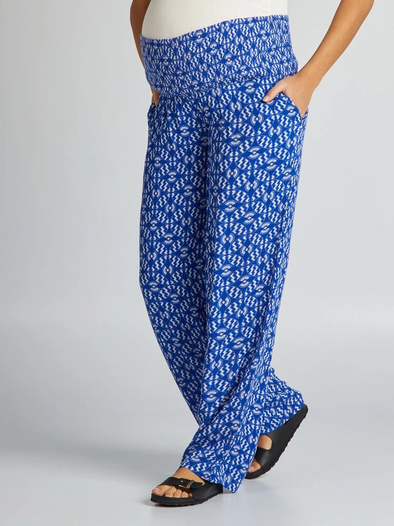 Pantalon grossesse avec base élastiquée   Bleu