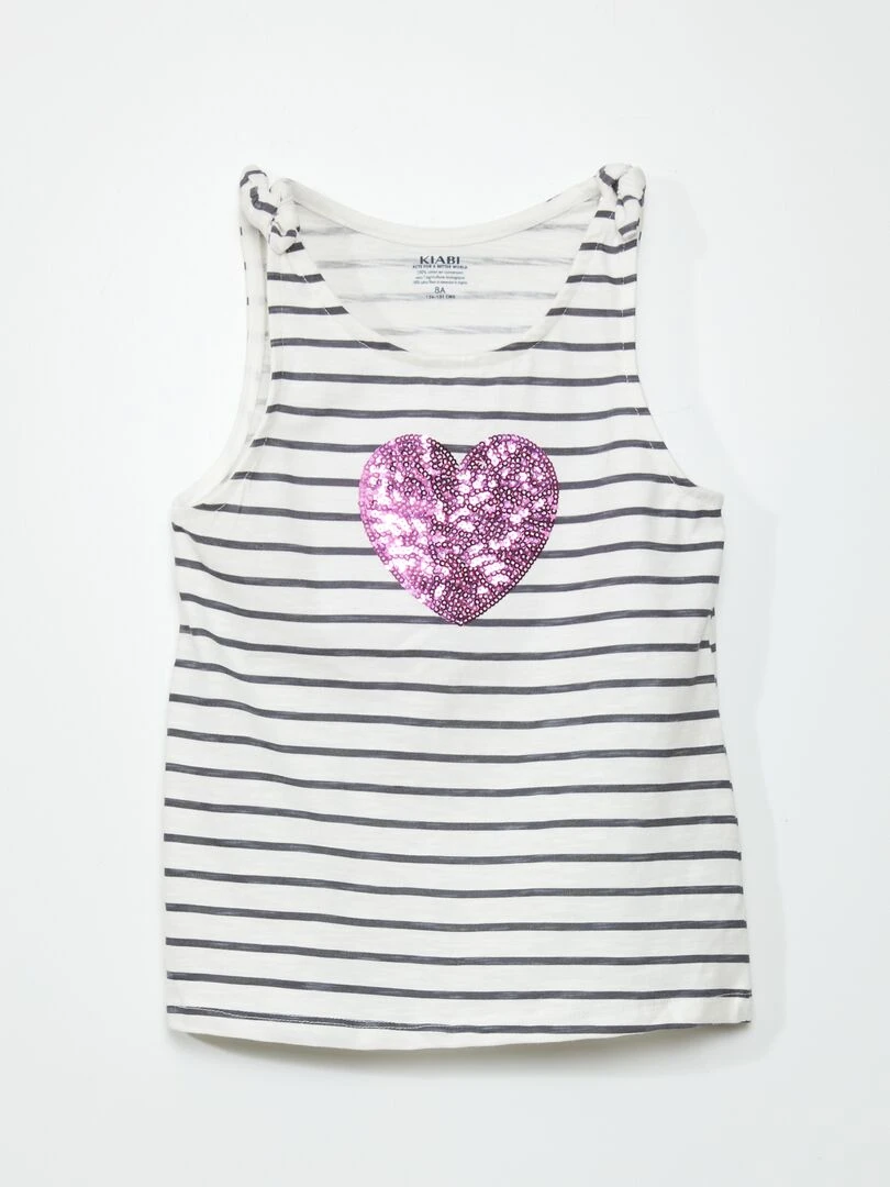 T shirt à motif 'licornes' Blanc rayé