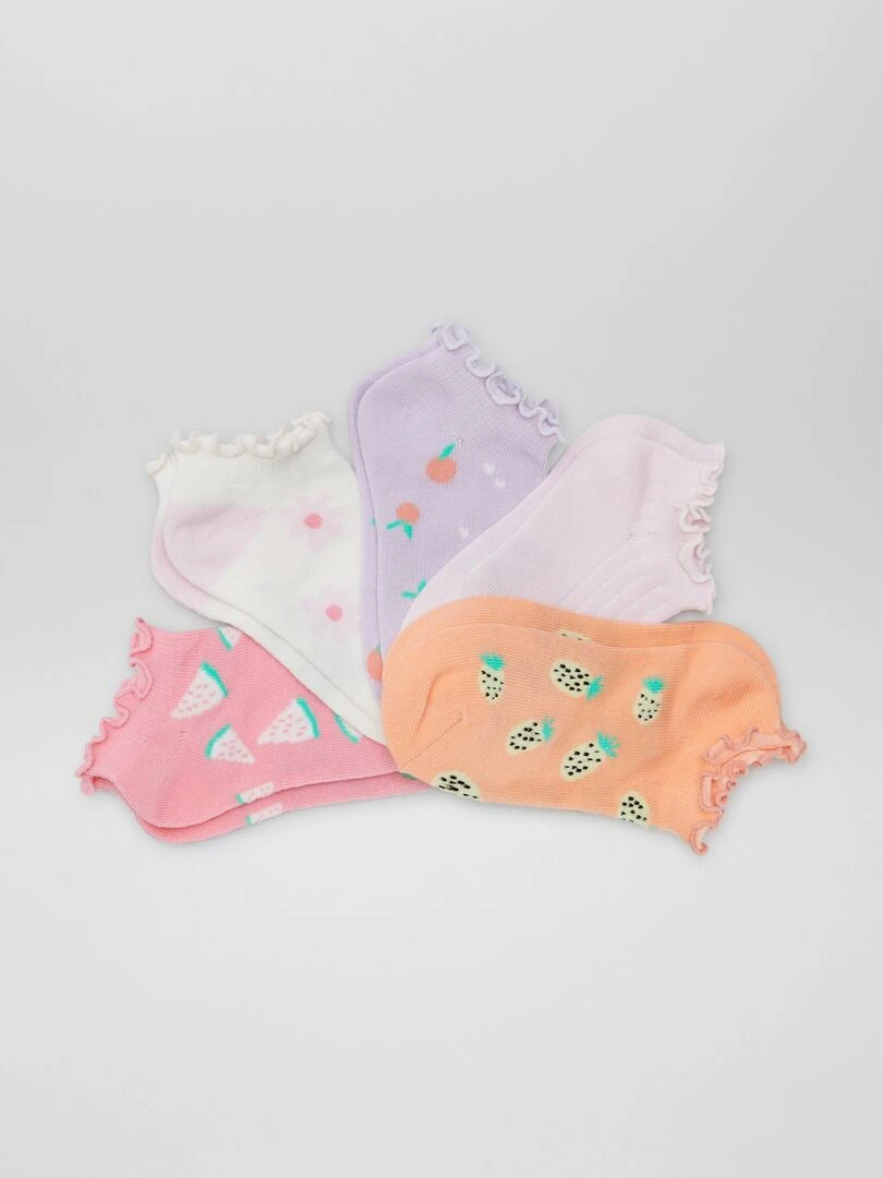 Lot de 5 chaussettes fantaisies Orange
