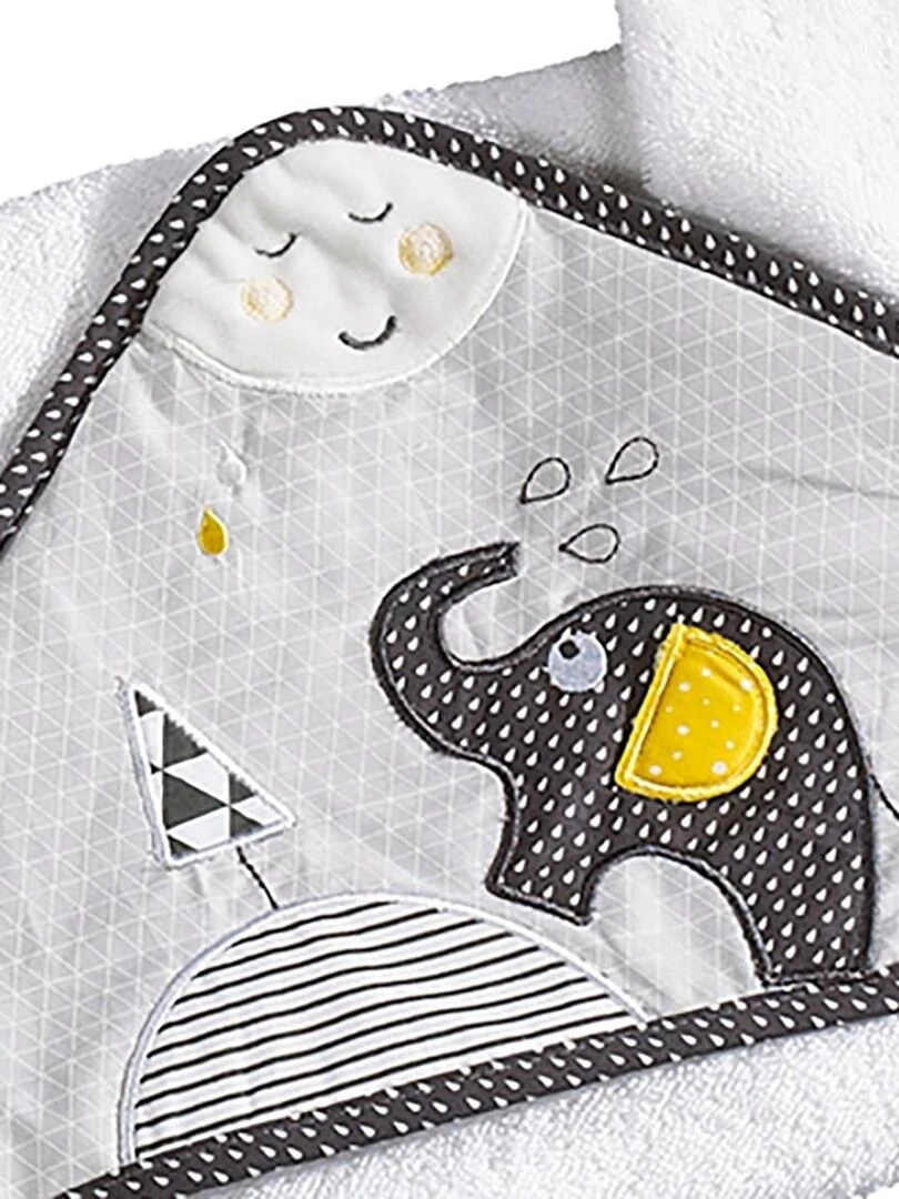 Cape de bain et gant de toilette Babyfan (75 x 75 cm) Gris