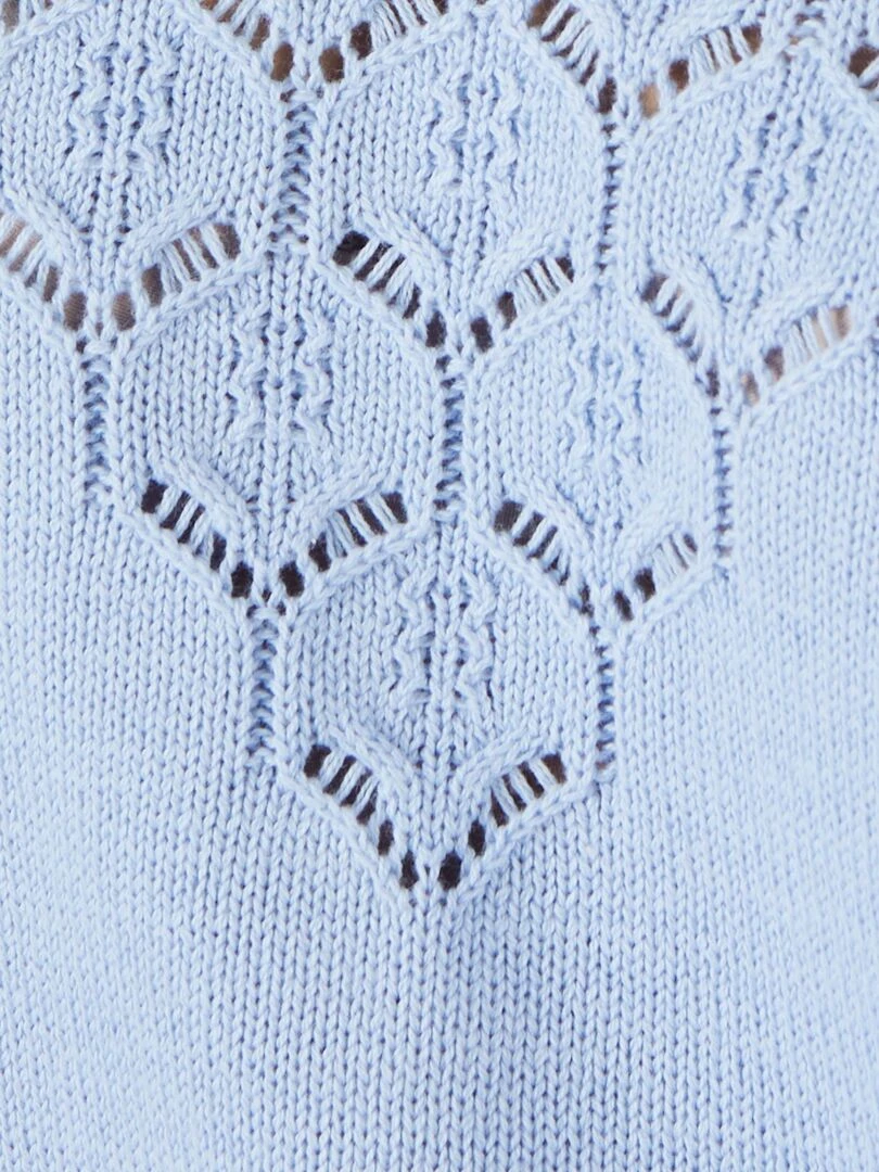 Pull maille ajourée   Damart   Bleu gris