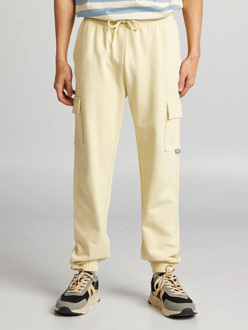 Pantalon de jogging avec poches multipoches Jaune
