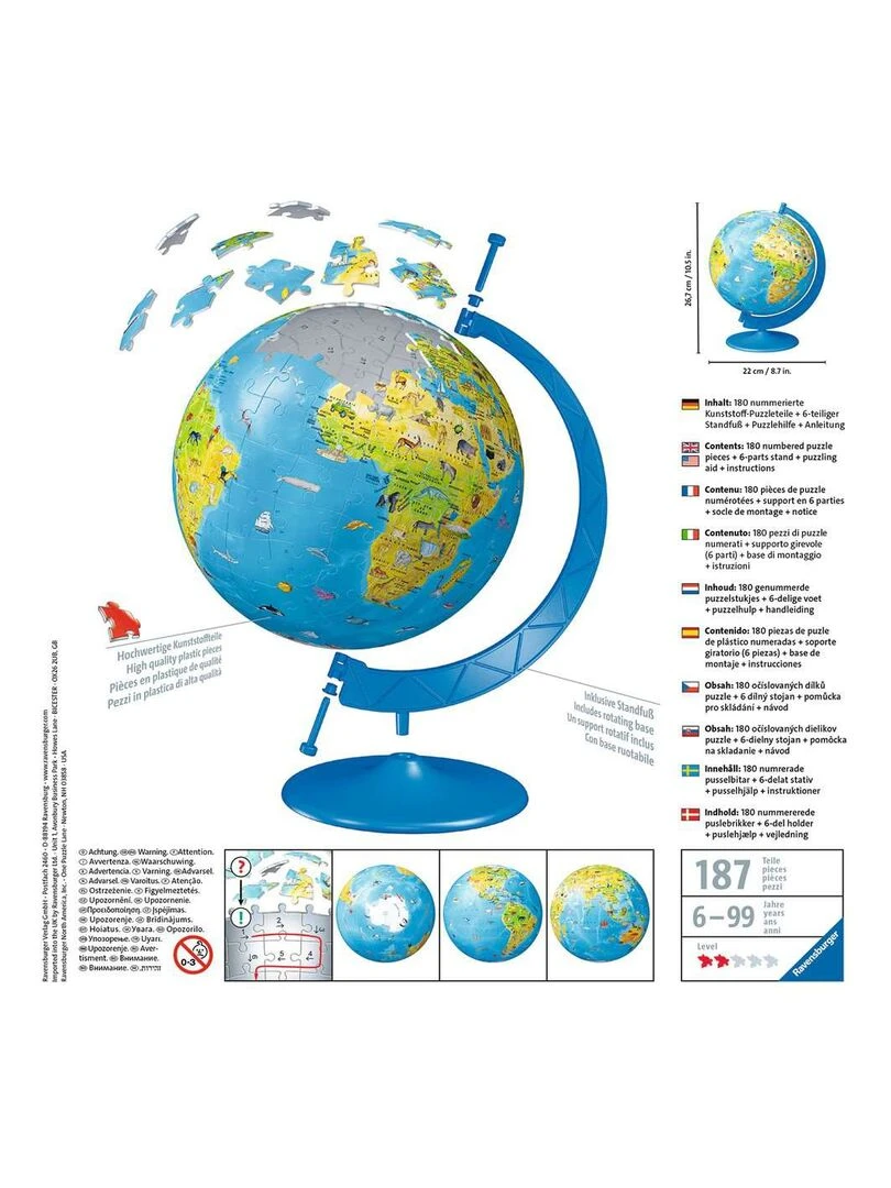 Puzzle 3d Globe Terrestre 180 Pieces N/A