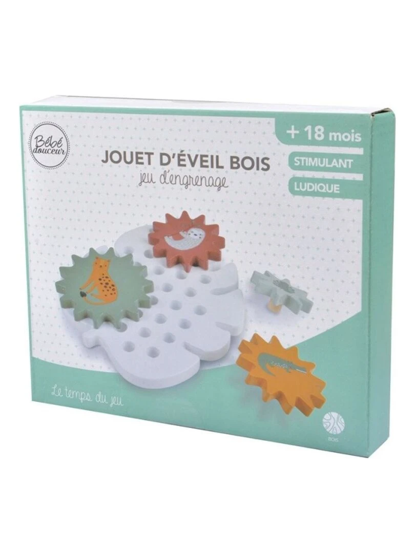 Jouet d'éveil bois jeu d'engrenage   N/A