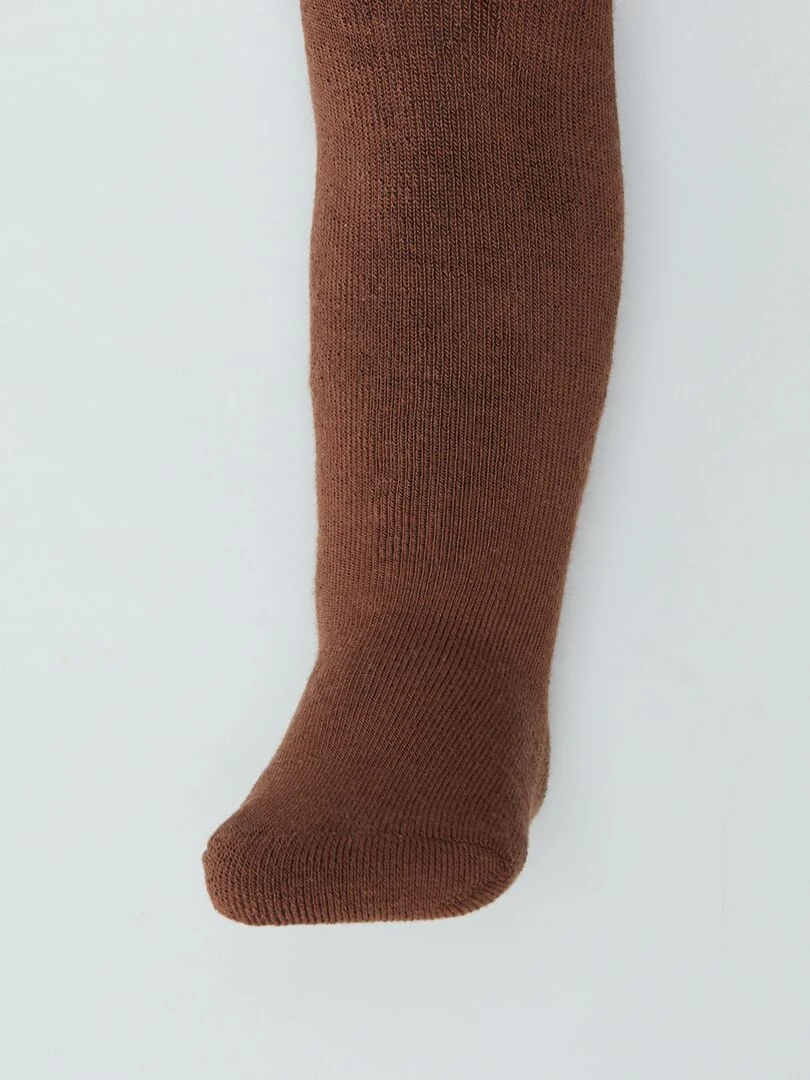 Lot de 2 paires de collants chauds   Marron/beige