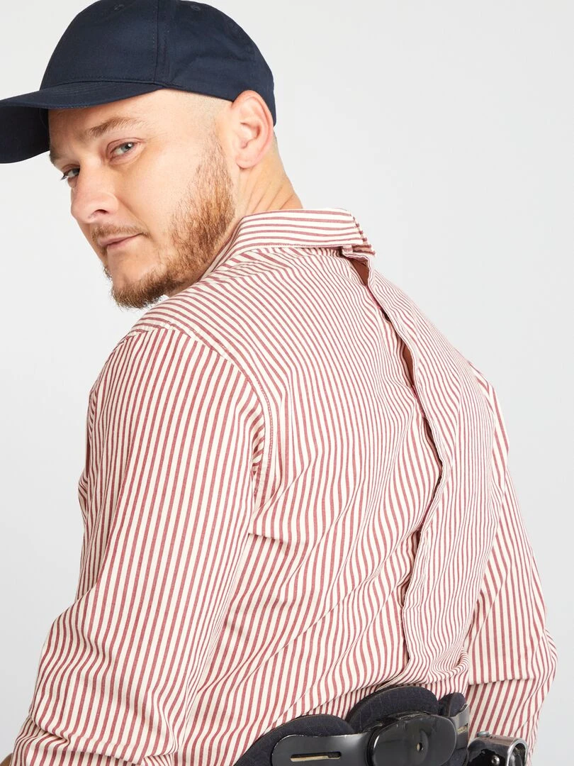 Chemise avec ouverture à scratchs au dos   So Easy   Rouge/blanc