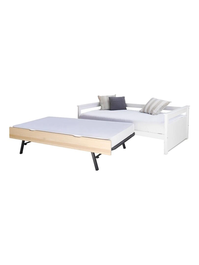 Lit banquette gigogne Izao   AKITEN RETAIL   Blanc Marron