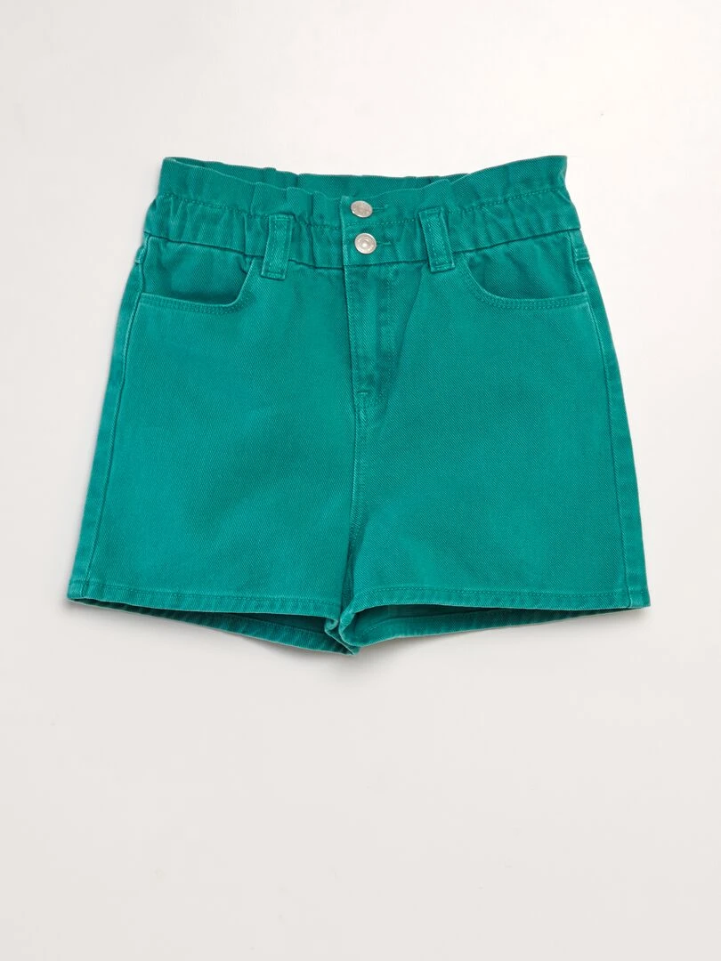 Short en denim coloré Vert