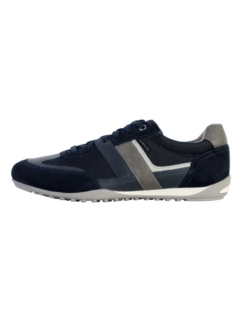 Basket Cuir Geox Wells Bleu