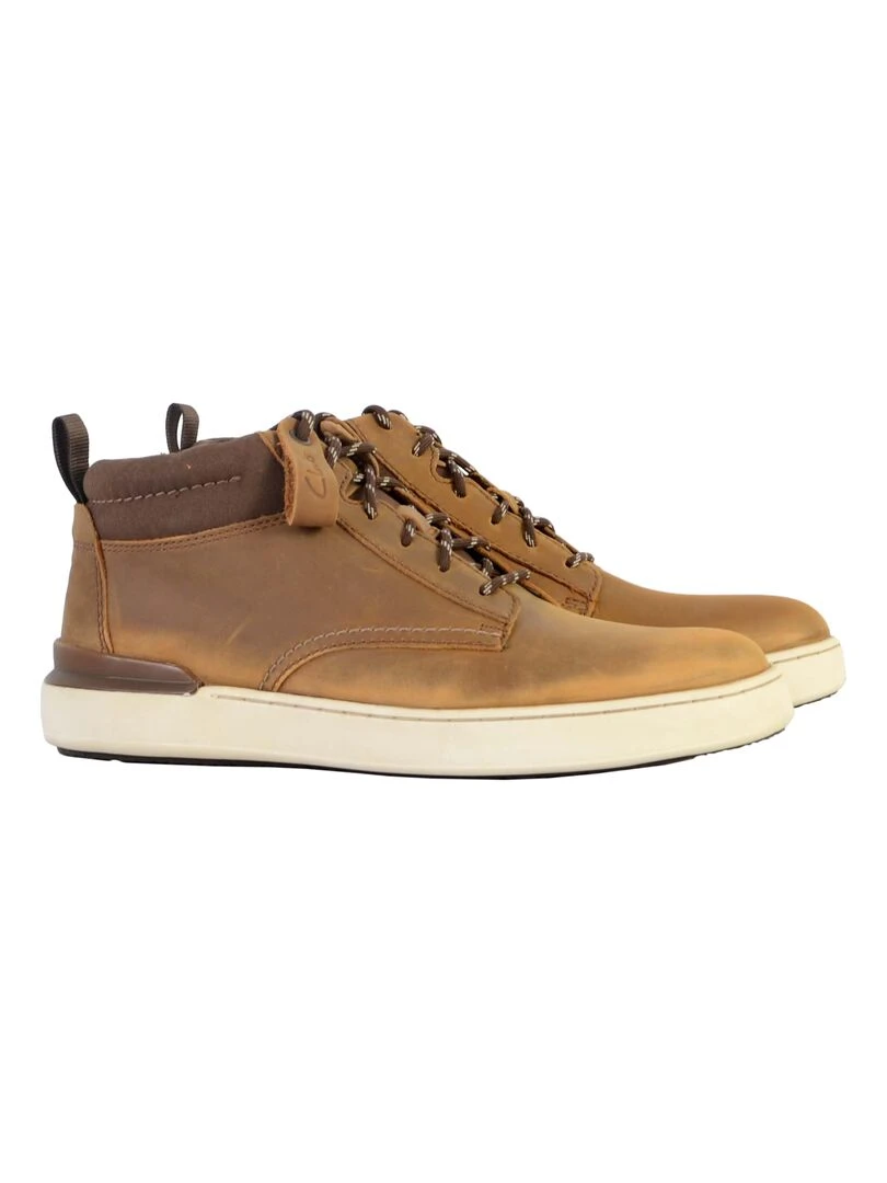 Bottine Cuir Clarks Scene Zip   Marron