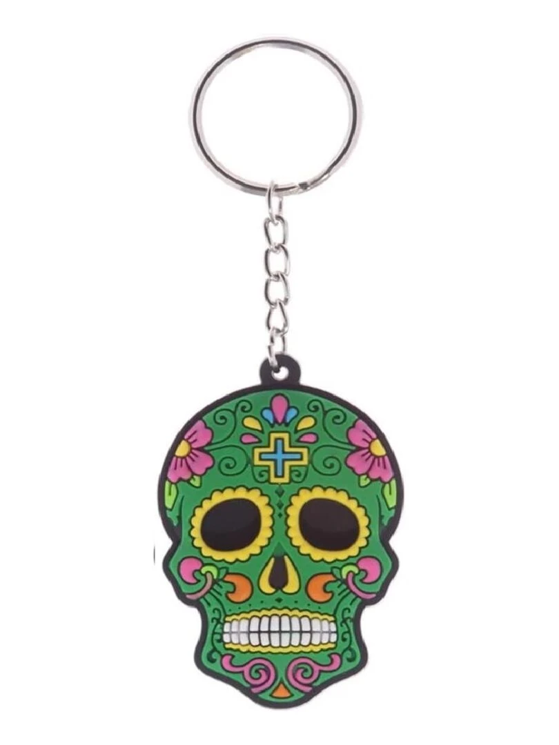 JOUR DES MORTS MEXICAINS Porte clés crane vert Vert