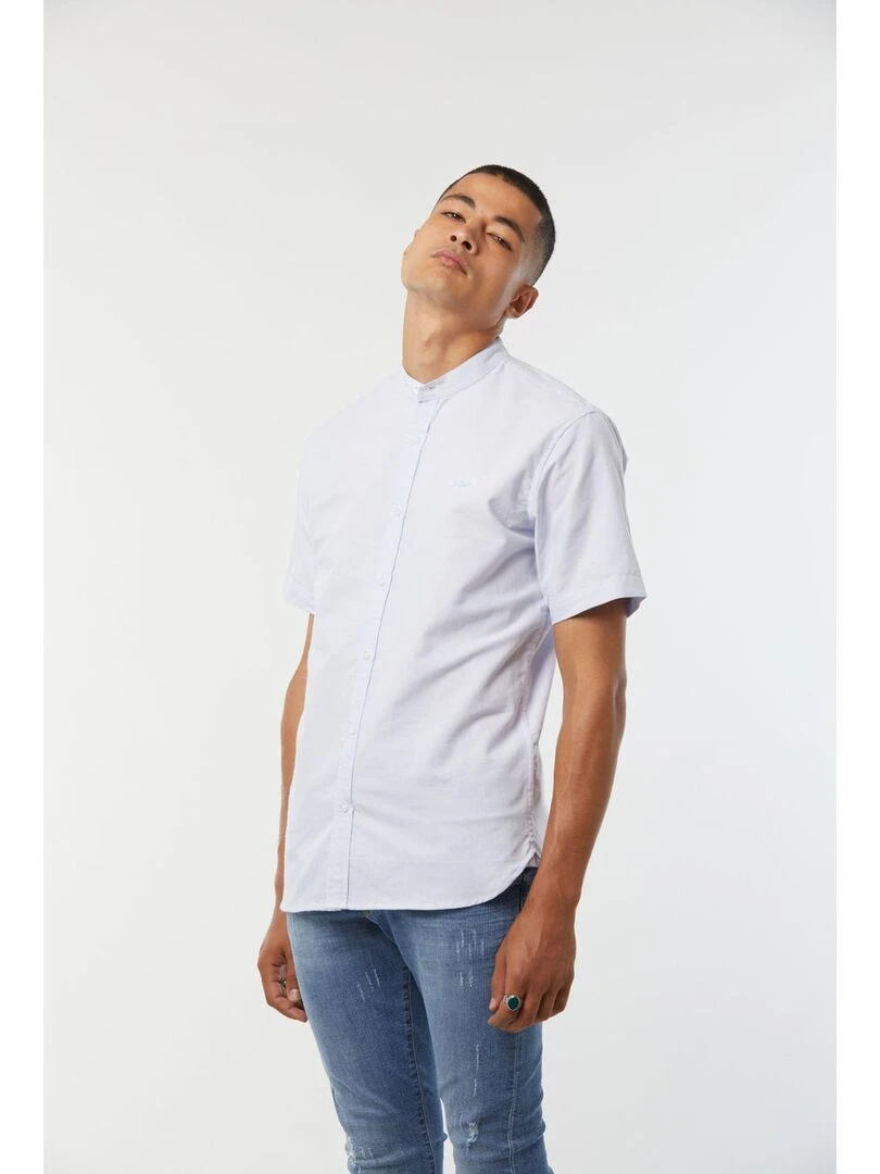 Lee Cooper   Chemise manches courtes coton slim DEKAN   Bleu ciel