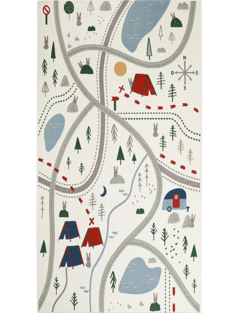 Tapis Rectangulaire Little Camper (123 X 180 Cm) Bleu