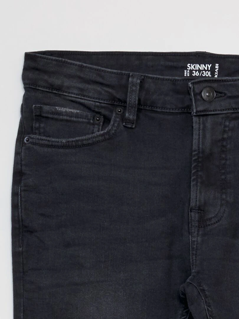 Jean skinny   L30   Noir délavé