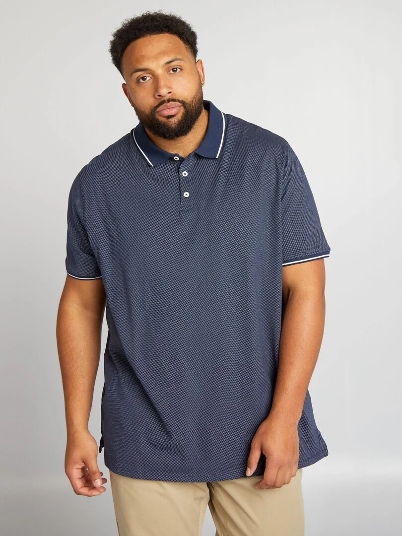 Polo en piqué de coton Bleu nuit