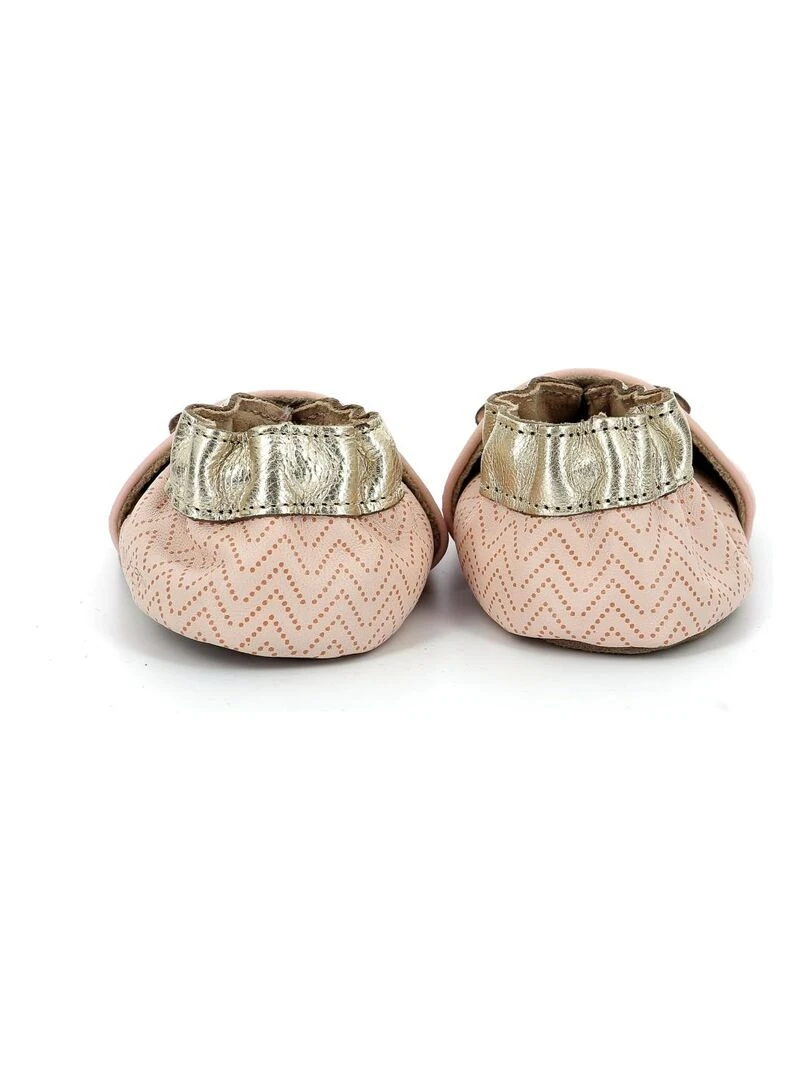 Chausson Cuir Junior Robeez Leopardo   Rose