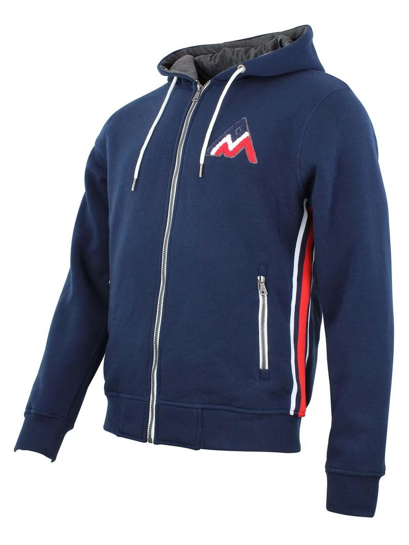 Sweat zippé à capuche homme CHARLES   PEAK MOUNTAIN   Bleu marine