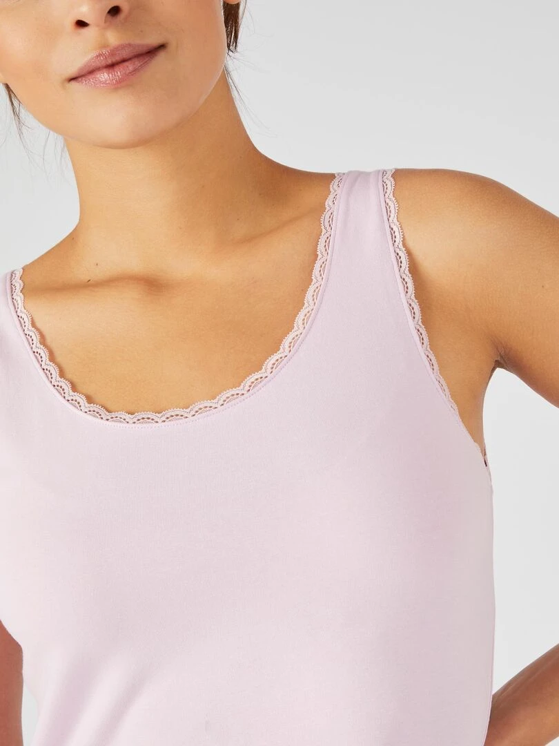 Débardeur Essential maille jersey extensible Damart Mauve lilas