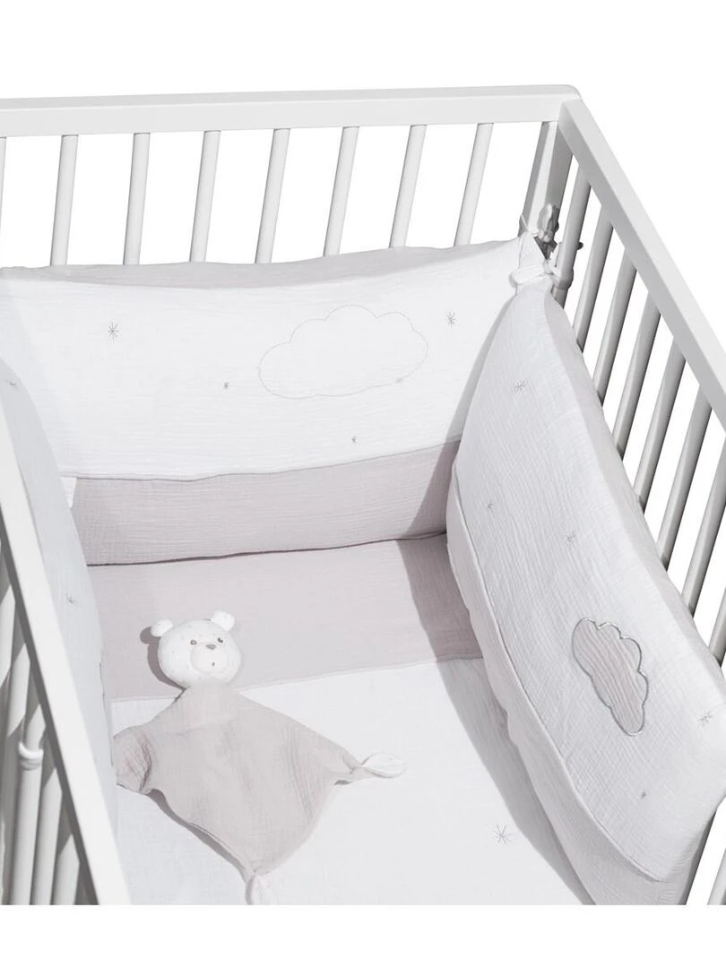 Doudou mouchoir en coton   SAUTHON   Gris