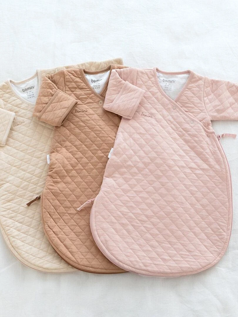 Bemini Gigoteuse  avec moufles Pady quilted jersey   Beige clair