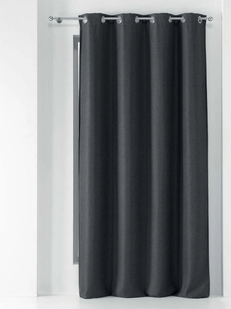 Rideau à œillets occultant tissé 135x240 cm Tramina anthracite   Gris