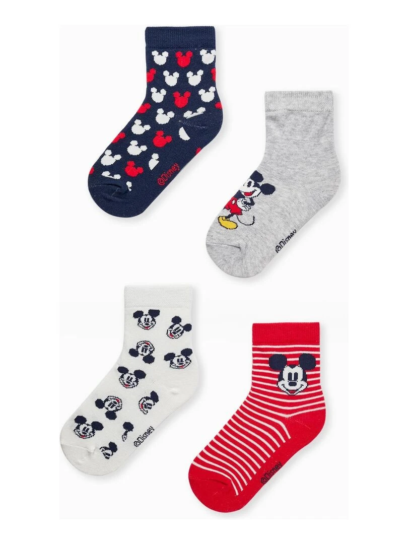 Pack 4 Paires de Chaussettes pour Garçon 'Mickey' MICKEY Multicolore