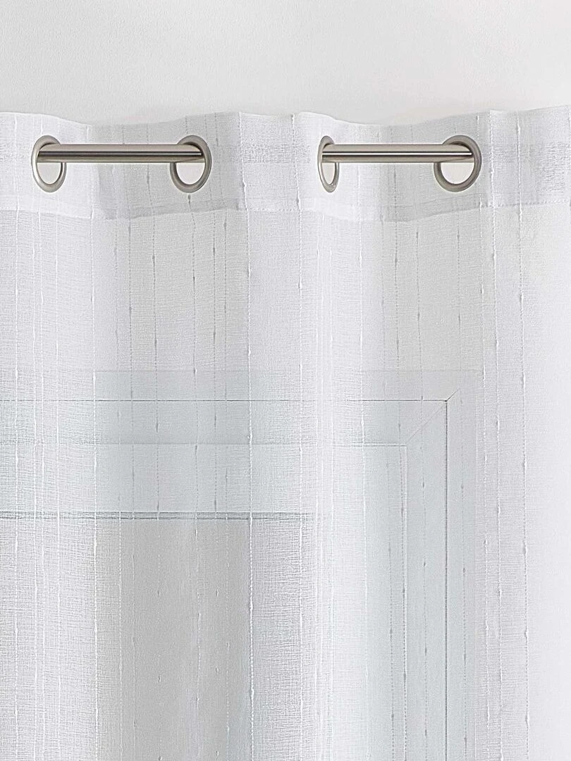 Voilage tamisant à rayures fantaisies   Blanc