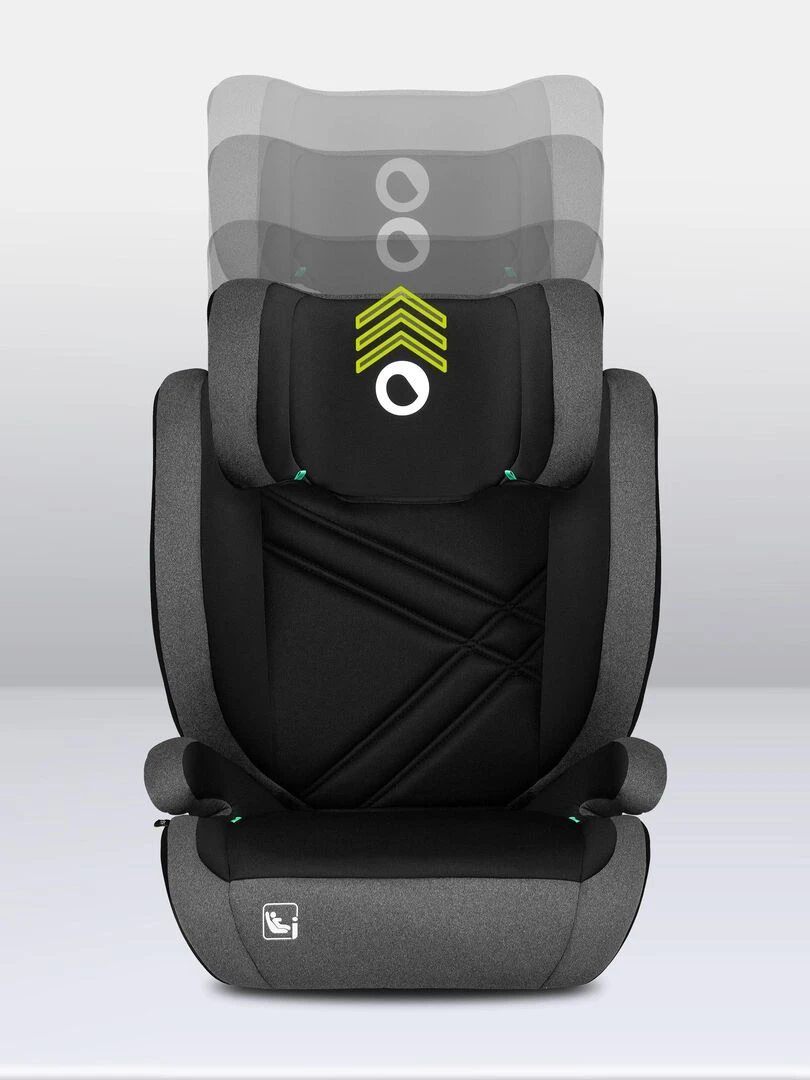 Siège auto évolutif LIONELO Hugo i Size   ISOFIX   Gris   Noir Gris