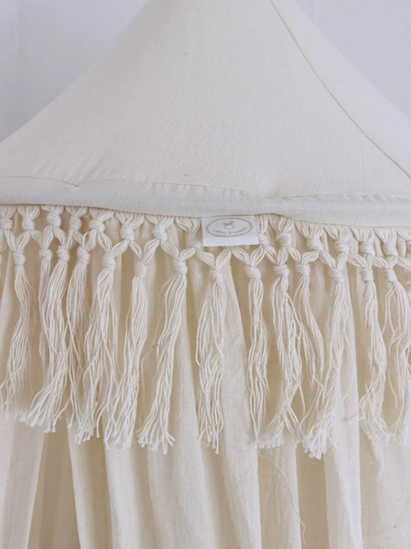 Ciel de lit en coton écru Boho Ecru