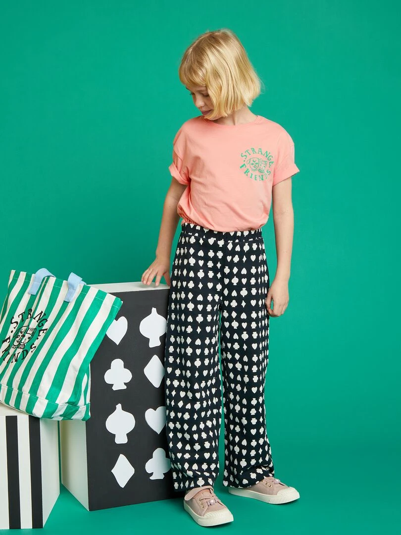 Pantalon large à taille élastiquée X Little Bad Wolf   Noir/blanc