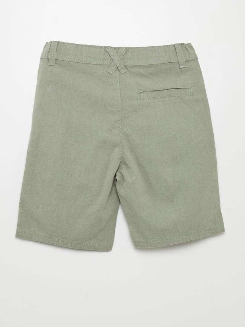 Bermuda chino en lin Vert