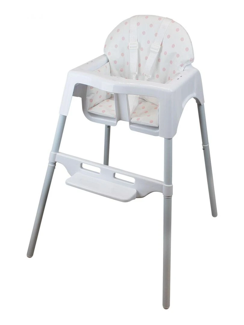 Housse d'assise pour chaise haute bébé enfant gamme Délice   Monsieur Bébé   Blanc Rose
