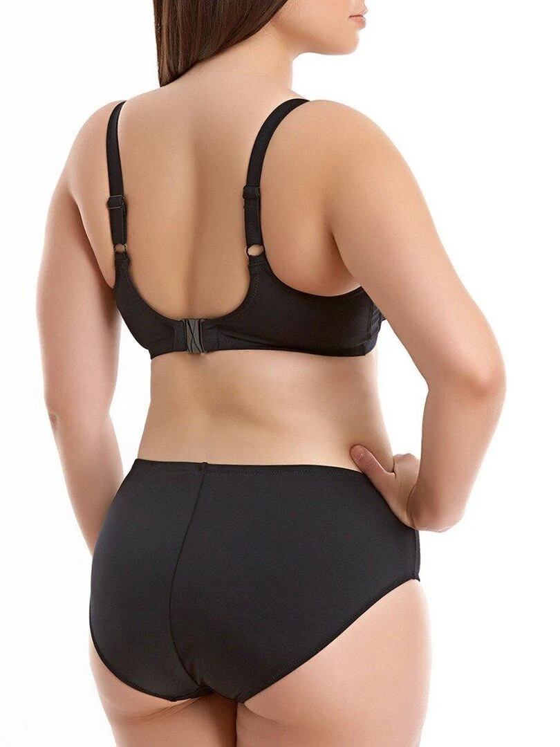 Haut de maillot plongeant grande taille à armatures Essentials   Noir