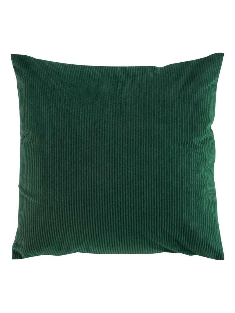 Coussin déhoussable en velours côtelé Vert foncé