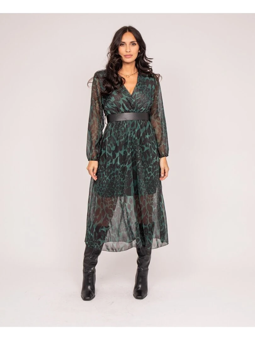 Robe longue motifs IBOST Vert