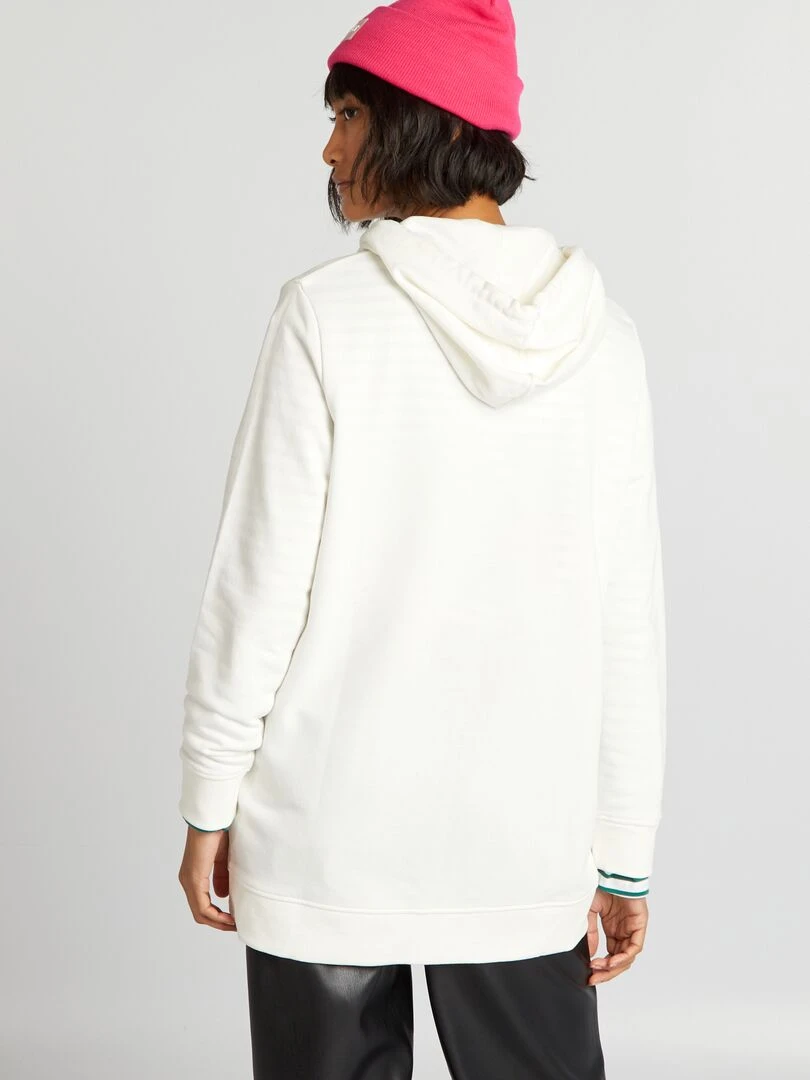 Sweat zippé à capuche   Blanc