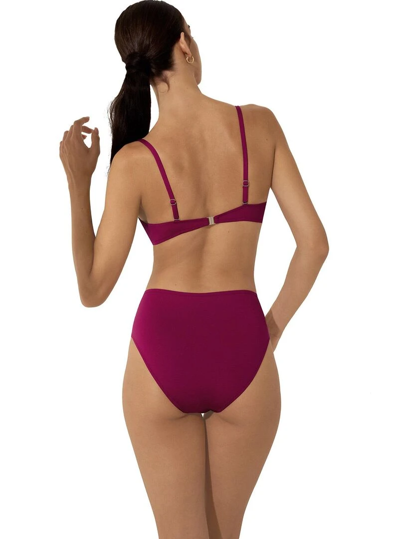 Bas maillot slip de bain échancré taille haute Palma   Violet