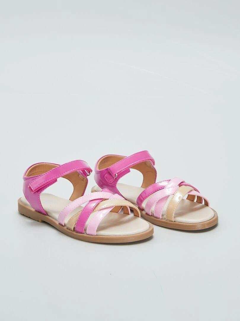 Sandalettes plates Rose