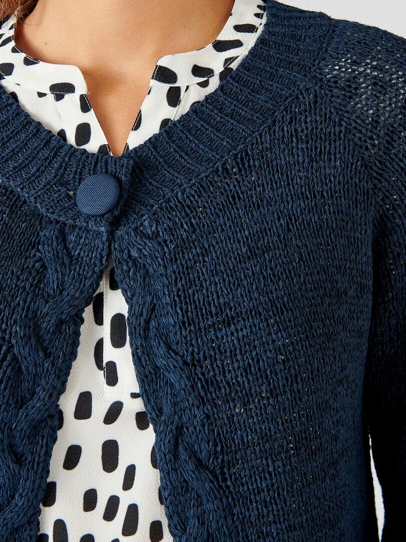 Gilet boléro manches 3/4 Damart Bleu marine