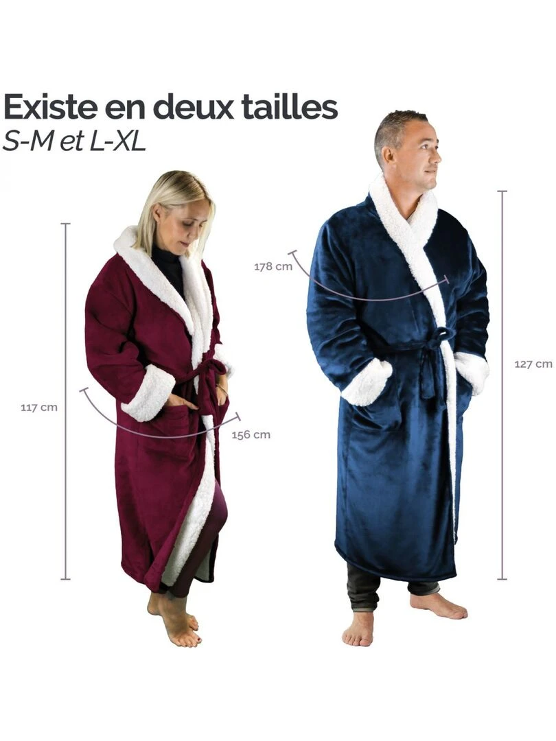 Peignoir robe de chambre polaire mixte Utra Douce Vivezen Violet